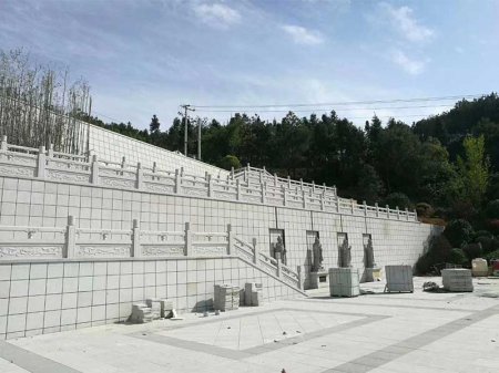 寺廟雕花鏤空漢白玉臺(tái)階石欄板